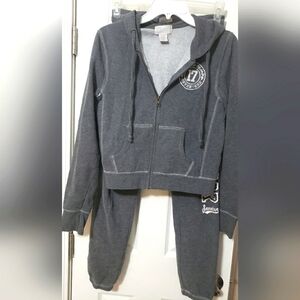 Gray Zip-Up Hoodie and Jogger Set